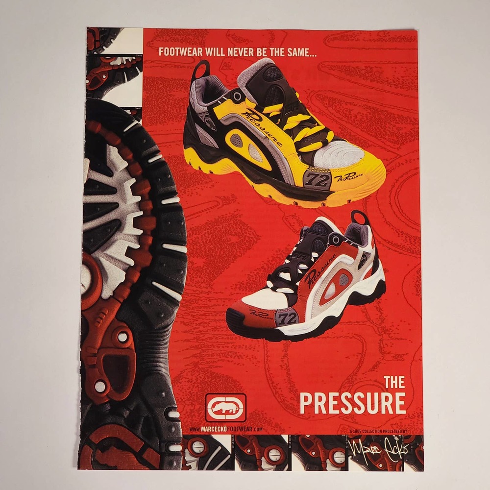 Vintage Marc Ecko Footwear Pressure Print Ad 2000 Poster Decor Y2K Hip Hop Promo